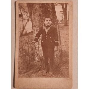 Antique Cabinet Card- Young Boy In Military Uniform (Identified)